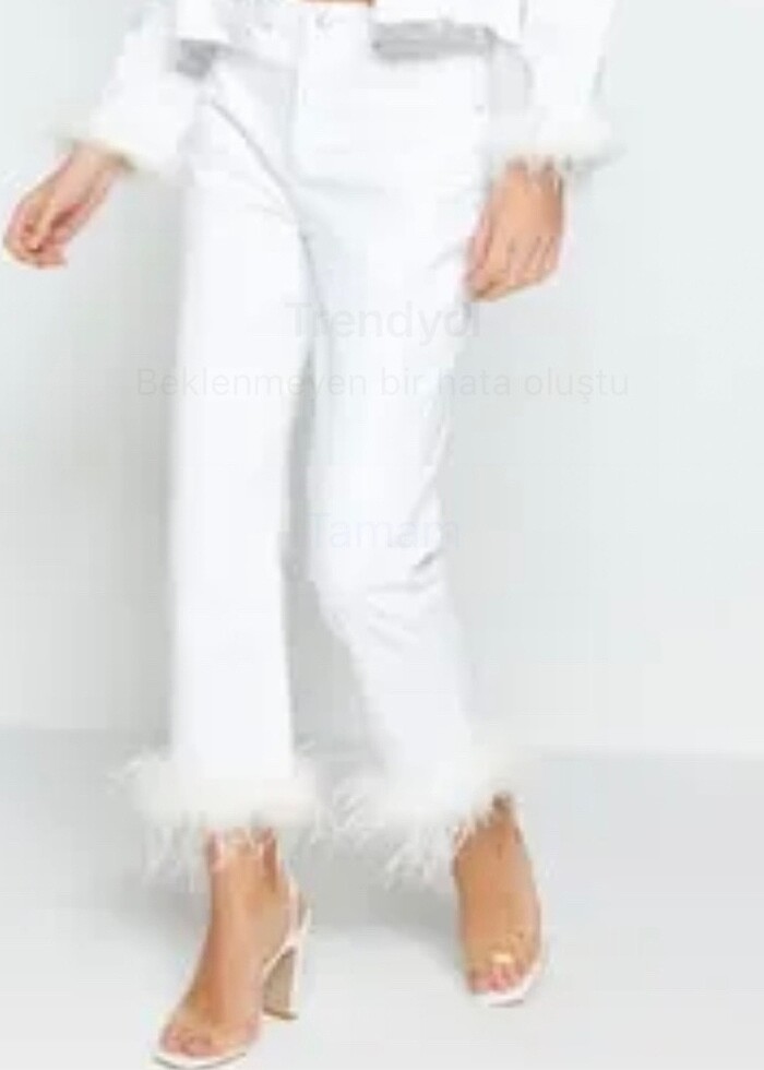 Postişli tüylü pantolon - Görsel 2