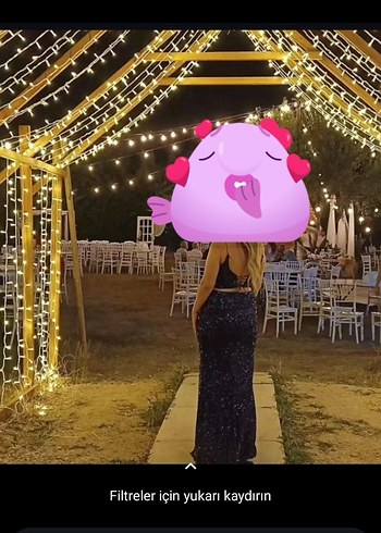 lacivert payet elbise 1 kez gıyıldı