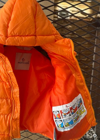 Kaz Tüyü Turuncu Kapüşonlu Erkek Çocuk Mont - Görsel 4