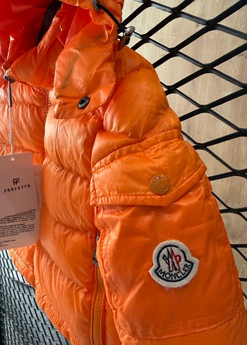 Kaz Tüyü Turuncu Kapüşonlu Erkek Çocuk Mont - Görsel 3