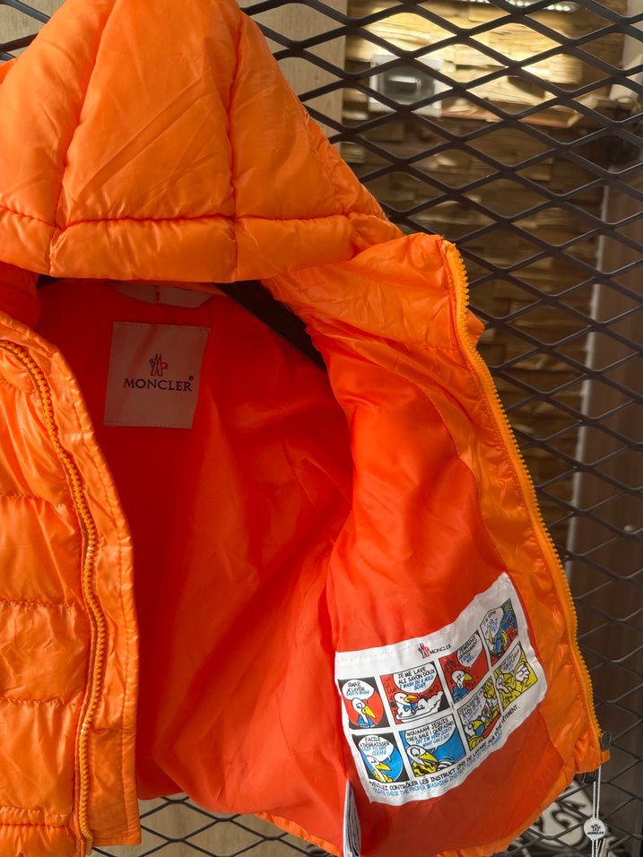 Kaz Tüyü Turuncu Kapüşonlu Erkek Çocuk Mont - Görsel 4