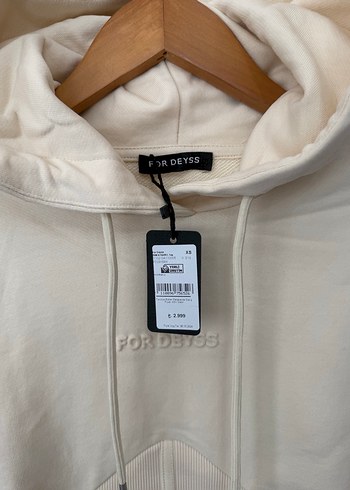 s Beden Beyaz Kapüşonlu Kadın Sweatshirt