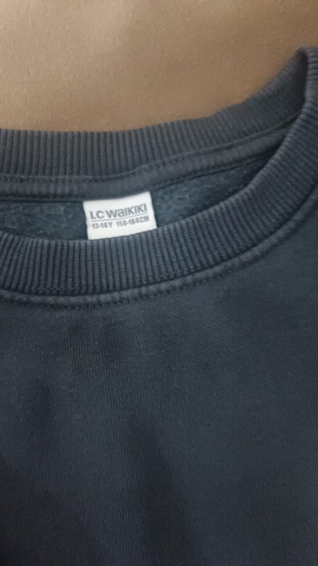 Gri Kapüşonsuz Fermuarlı Sweatshirt - Görsel 2