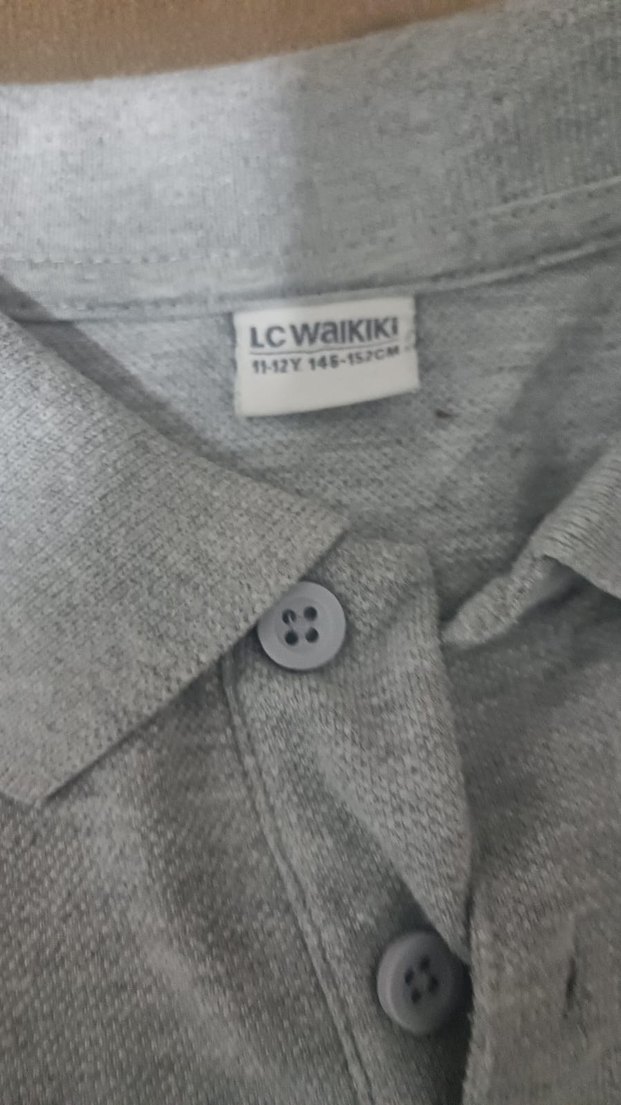 Erkek Gri Kısa Kollu Polo Tişört - Görsel 3