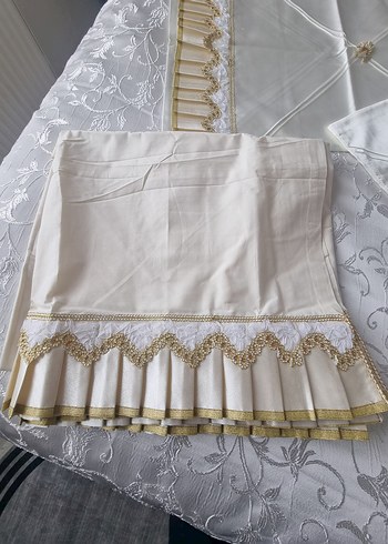 İşlemeli Beyaz pike takımı yatak örtüsü - Görsel 2