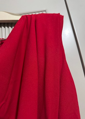 Kırmızı Drapeli Midi Kadın Tulum - Görsel 7