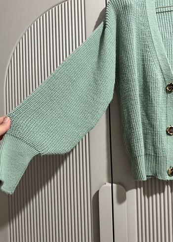Yeşil Örgü Kadın Hırka - Görsel 2