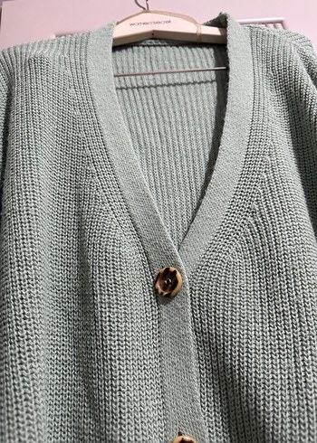 Yeşil Örgü Kadın Hırka - Görsel 3