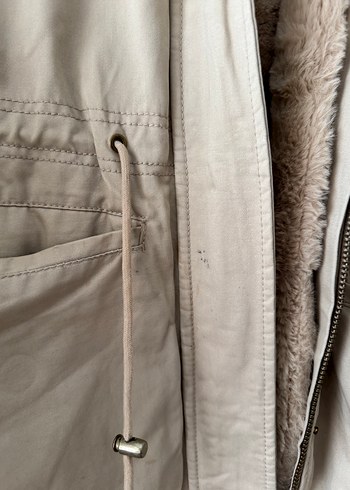 Bej Kürklü Midi Kadın Ceket - Görsel 5