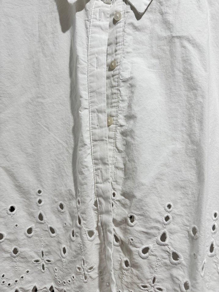 Zara Düğmeli Beyaz Kısa Kollu crop Gömlek - Görsel 2