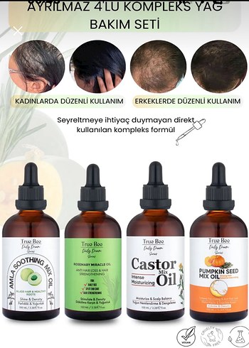Ayrılmaz 4'lü Kompleks Saç Bakım Yağı Seti