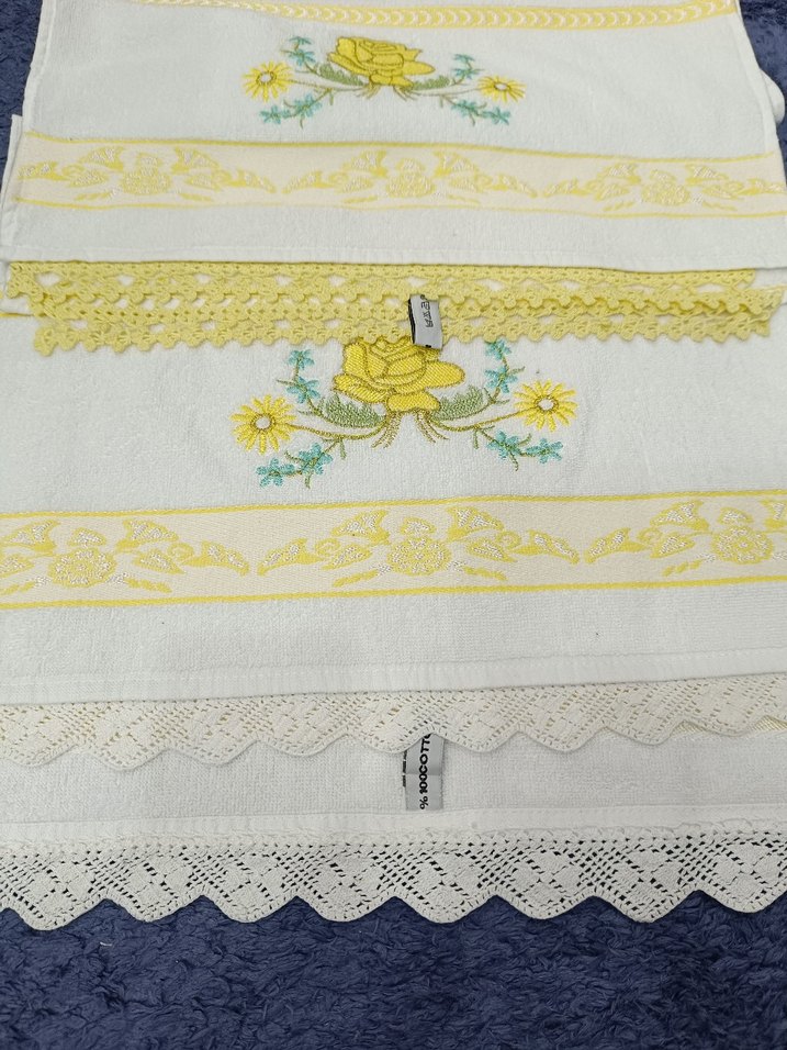 iki adet danteli havlu - Görsel 4