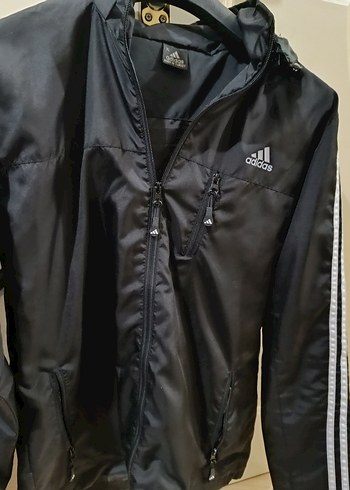 Adidas Siyah Fermuarlı Erkek Yağmurluk - Görsel 9