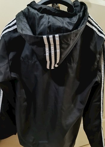 Adidas Siyah Fermuarlı Erkek Yağmurluk - Görsel 5