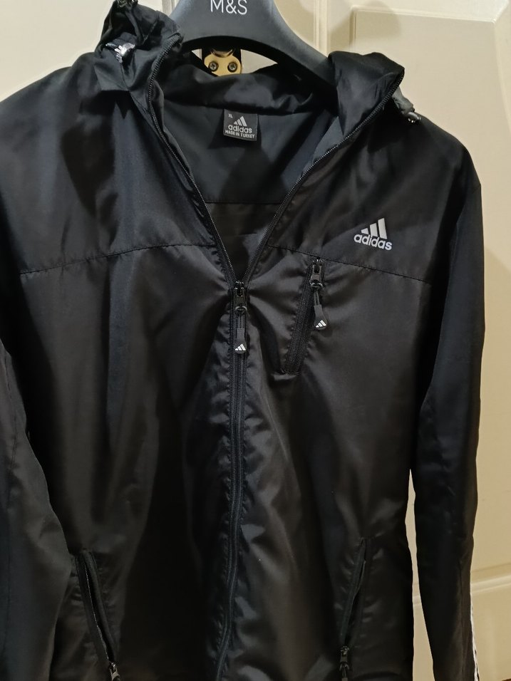 Adidas Siyah Fermuarlı Erkek Yağmurluk - Görsel 2