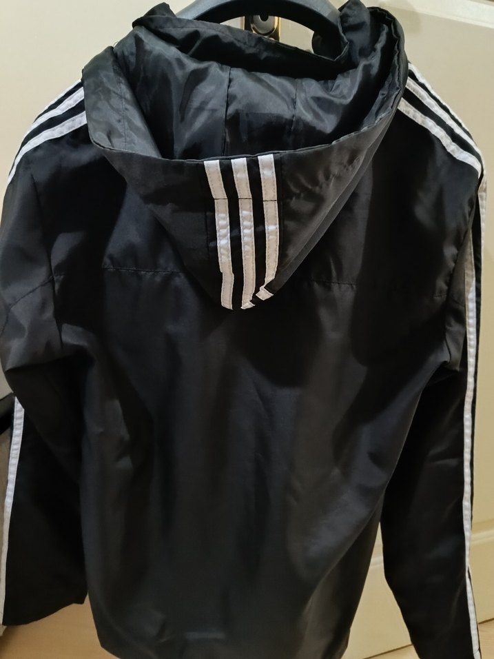 Adidas Siyah Fermuarlı Erkek Yağmurluk - Görsel 5