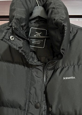 Düğmeli Siyah Kadın Kışlık Mont - Görsel 4