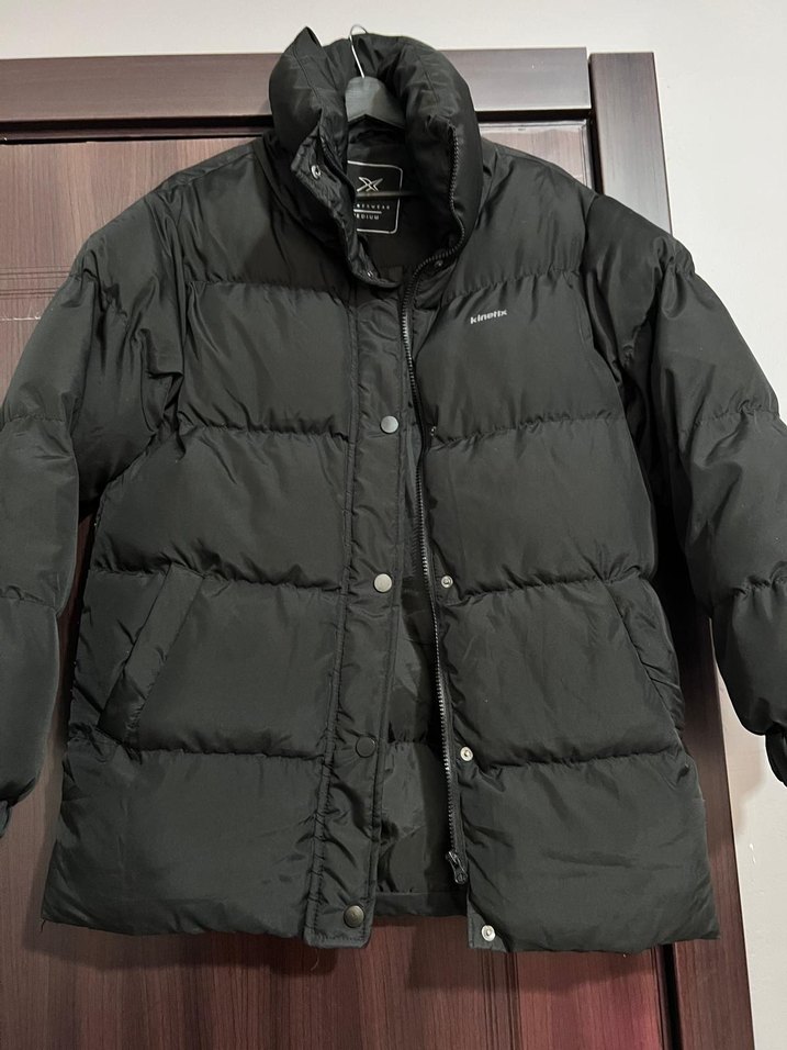 Düğmeli Siyah Kadın Kışlık Mont - Görsel 2