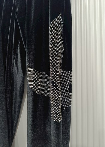 Payet İşlemeli Siyah Kadın Eşofman Takımı - Görsel 4