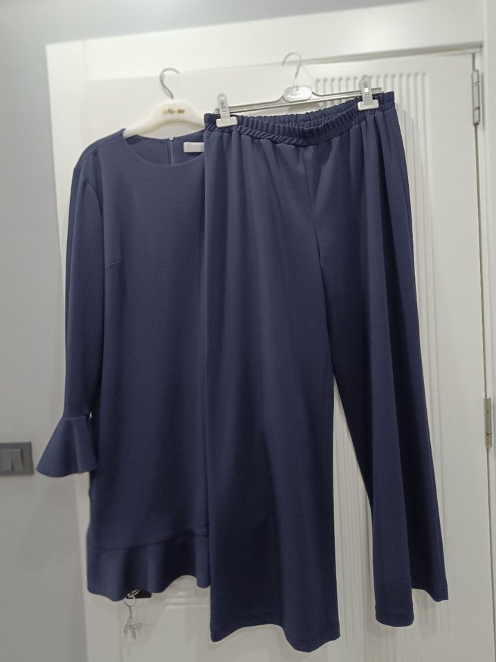 Kadın Lacivert Uzun Kollu Rahat Pijama Takımı - Görsel 2