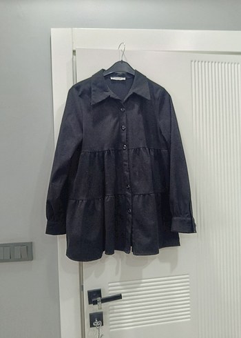 Düğmeli Siyah tunik - Görsel 5