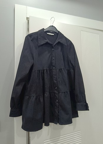 Düğmeli Siyah tunik - Görsel 4