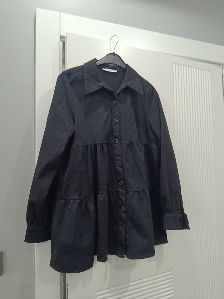 Düğmeli Siyah tunik - Görsel 4