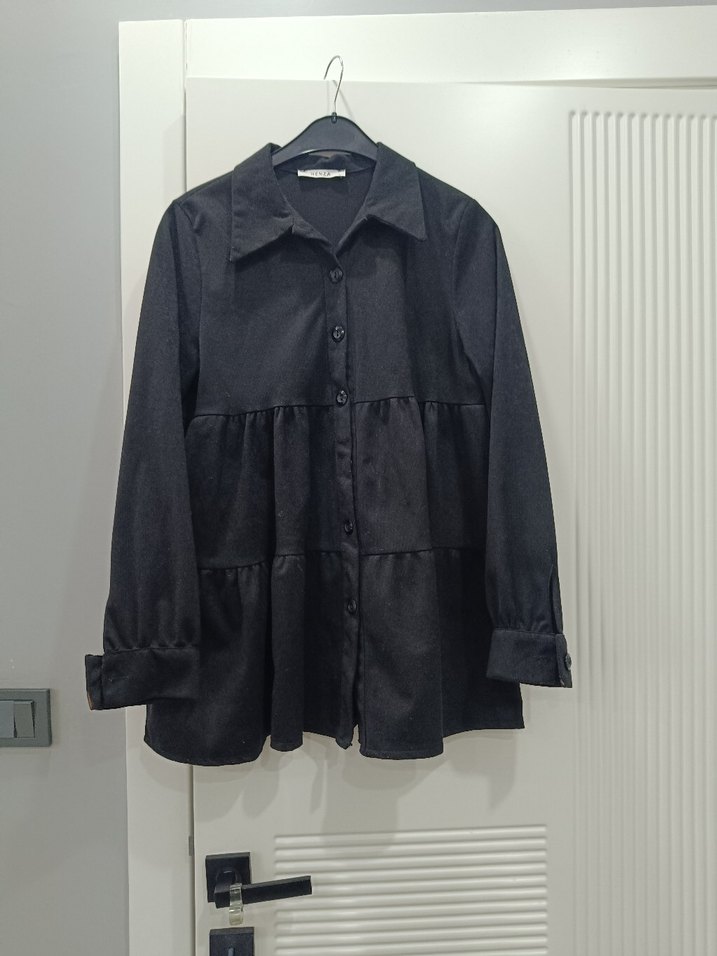 Düğmeli Siyah tunik - Görsel 3