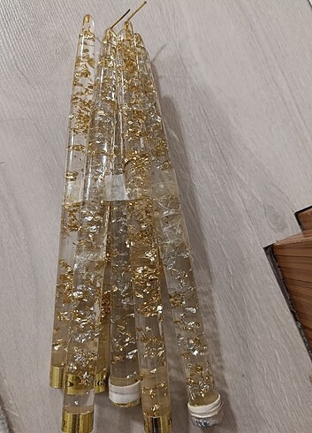  Beden altın Renk Şamdan mum 