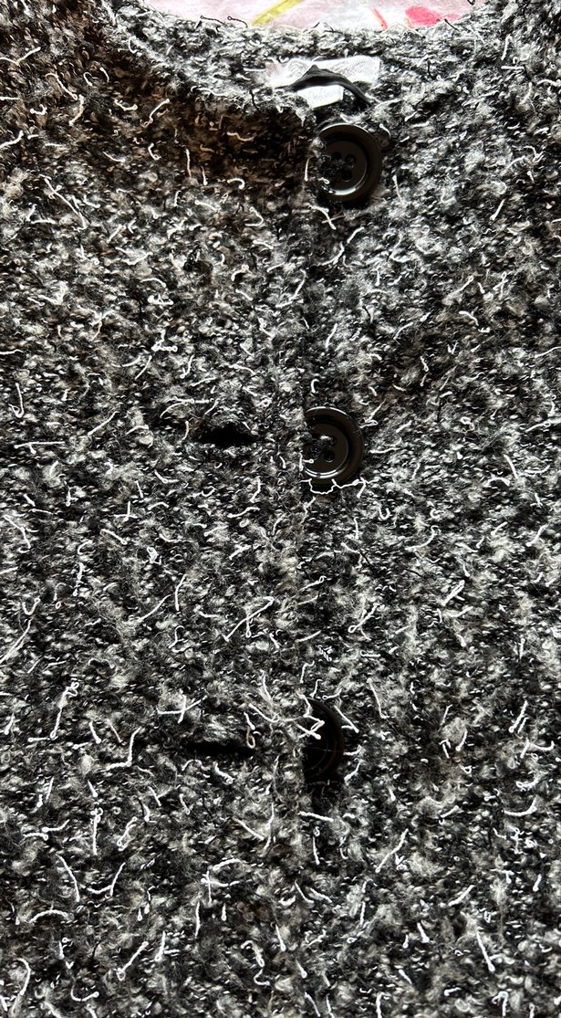 Düğmeli Gri Midi Yün kaban - Görsel 2