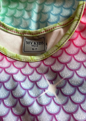 Uzun Kollu Renkli Tie-Dye Kız Bikini - Görsel 3