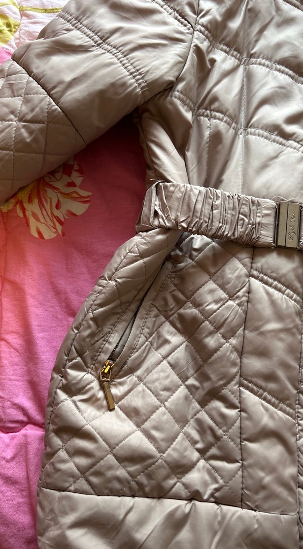 Kemerli Bej Kışlık Mont - Görsel 2