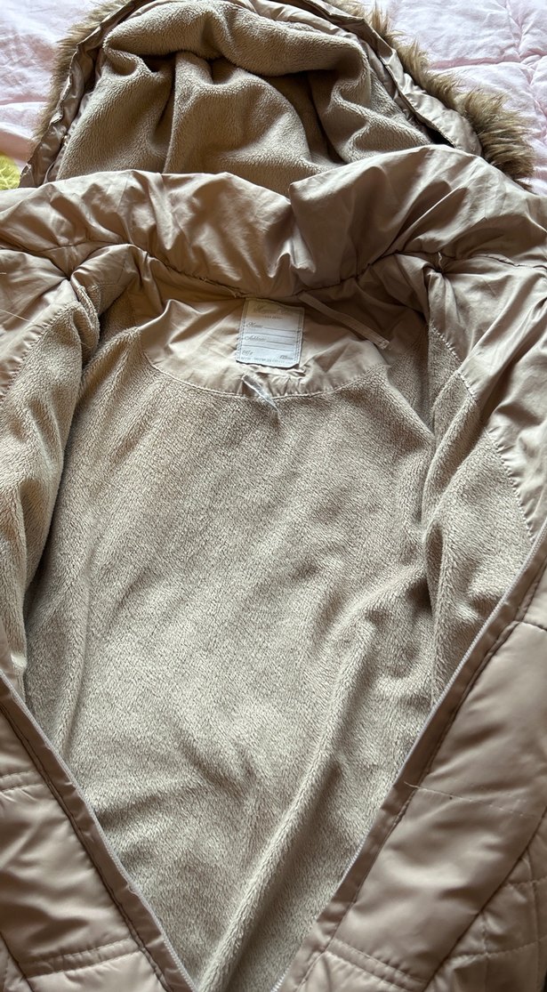 Kemerli Bej Kışlık Mont - Görsel 4