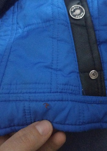 Erkek Çocuk Kapüşonlu Mavi Fermuarlı Mont - Görsel 4