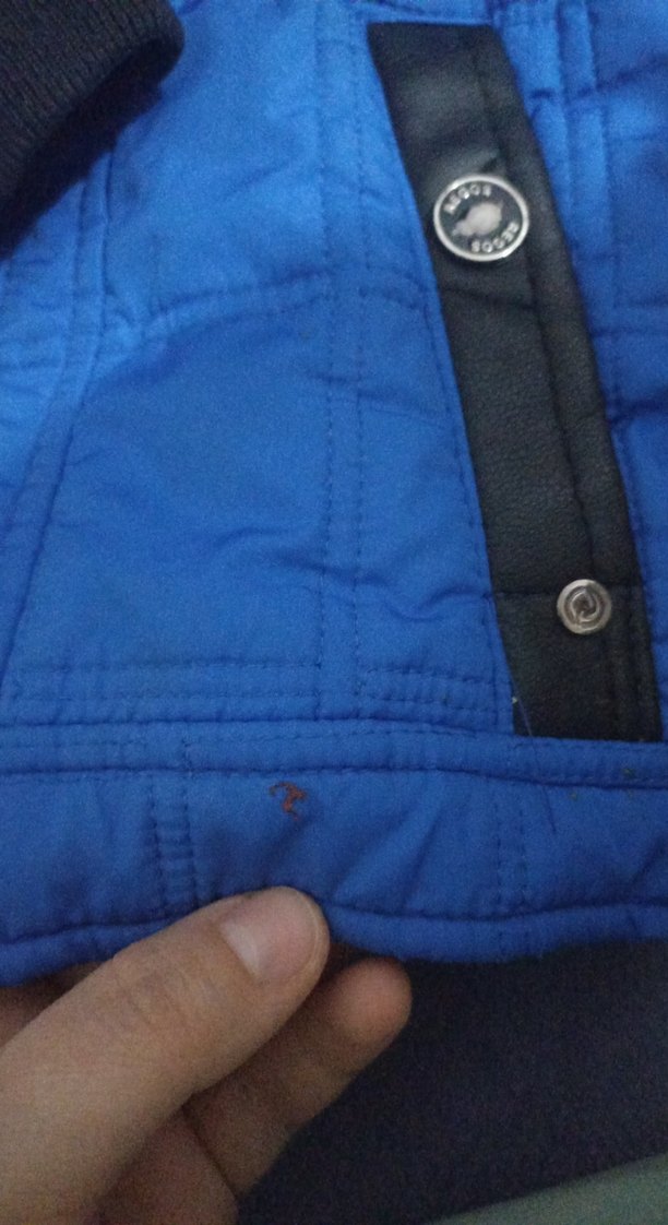 Erkek Çocuk Kapüşonlu Mavi Fermuarlı Mont - Görsel 4