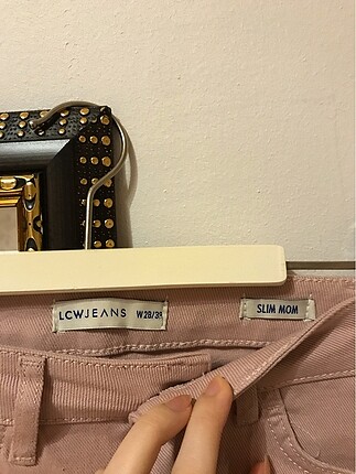 38 Beden ten rengi Renk Etiketli LCW gül kurusu slim mom jean