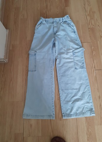 kız çocuk Mavi Midi Boy Rahat Kesim Kot Pantolon