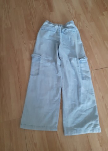 12-13 Yaş Beden mavi Renk kız çocuk Mavi Midi Boy Rahat Kesim Kot Pantolon