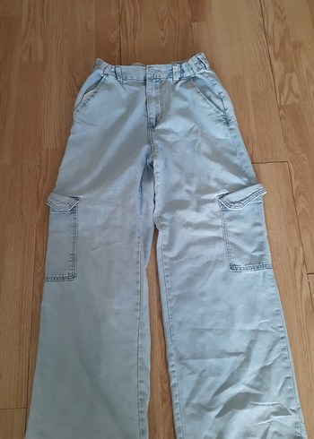 H&M kız çocuk Mavi Midi Boy Rahat Kesim Kot Pantolon