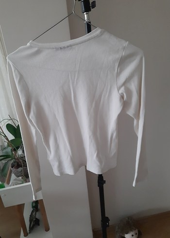 Beyaz Uzun Kollu Basic Tişört - Görsel 3