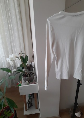 Beyaz Uzun Kollu Basic Tişört - Görsel 4