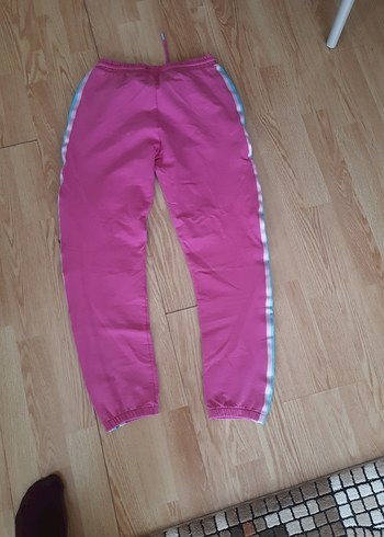 Renkli Yan Şeritli Pembe  Eşofman Altı - Görsel 4