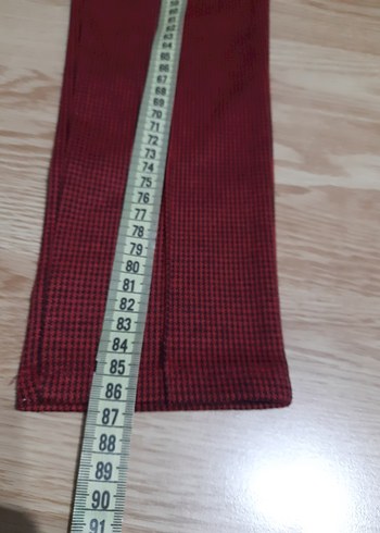 Bordo Kemerli Midi Kadın Kumaş Pantolon - Görsel 6