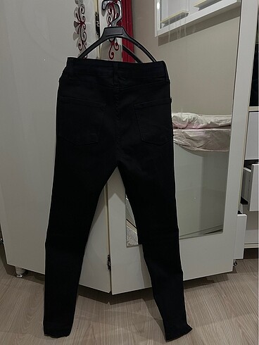 Diğer Siyah yüksel bel dar paça kot pantalon