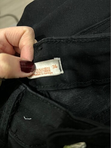 s Beden Siyah yüksel bel dar paça kot pantalon