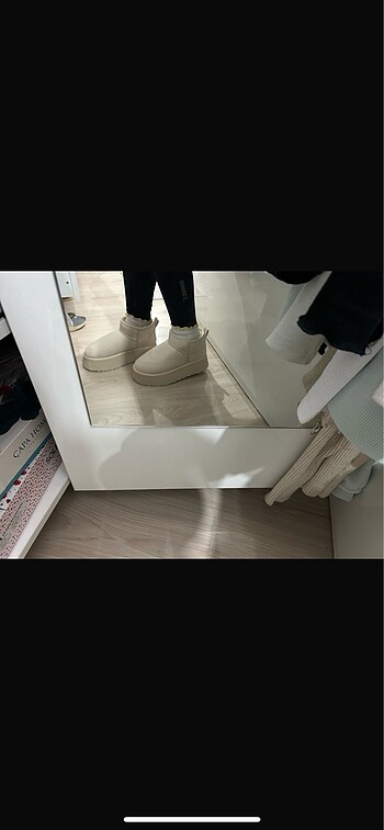 36 Beden Krem rengi UGG içi kürklü bot