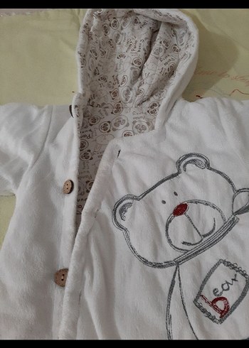 Düğmeli Beyaz bebek erkek Tulumu - Görsel 2