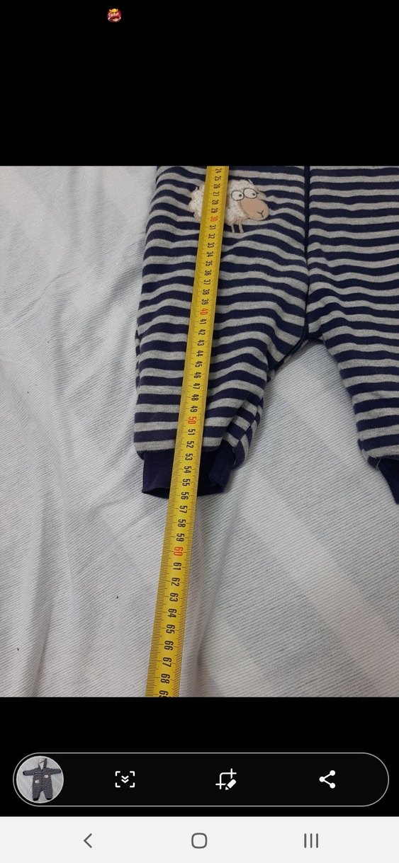 Gri Çizgili Örgü Erkek Bebek Tulumu - Görsel 4