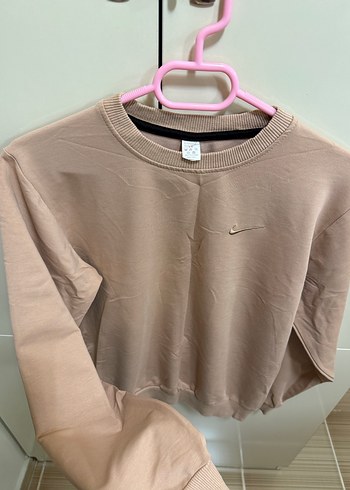 15-16 Yaş Beden Bej Kadın Süet Sweatshirt