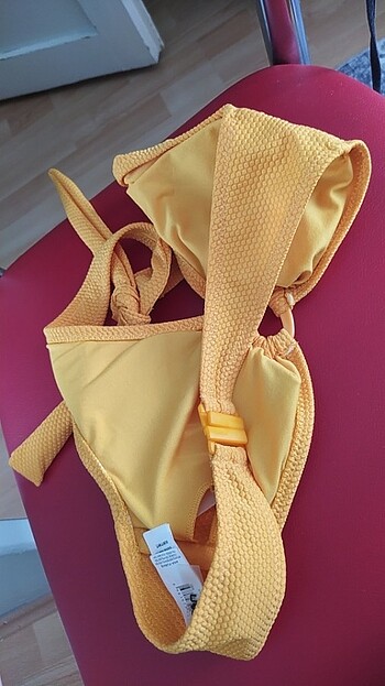 Hardal sarısı hiç giyilmemiş bikini üstü koton - Görsel 4